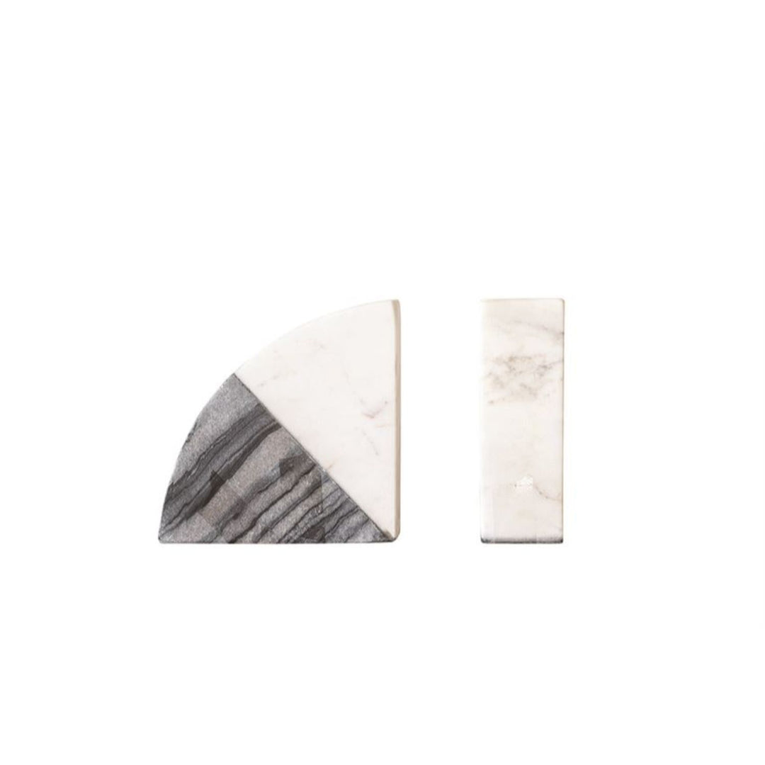 TWO-TONED MARBLE BOOKENDS