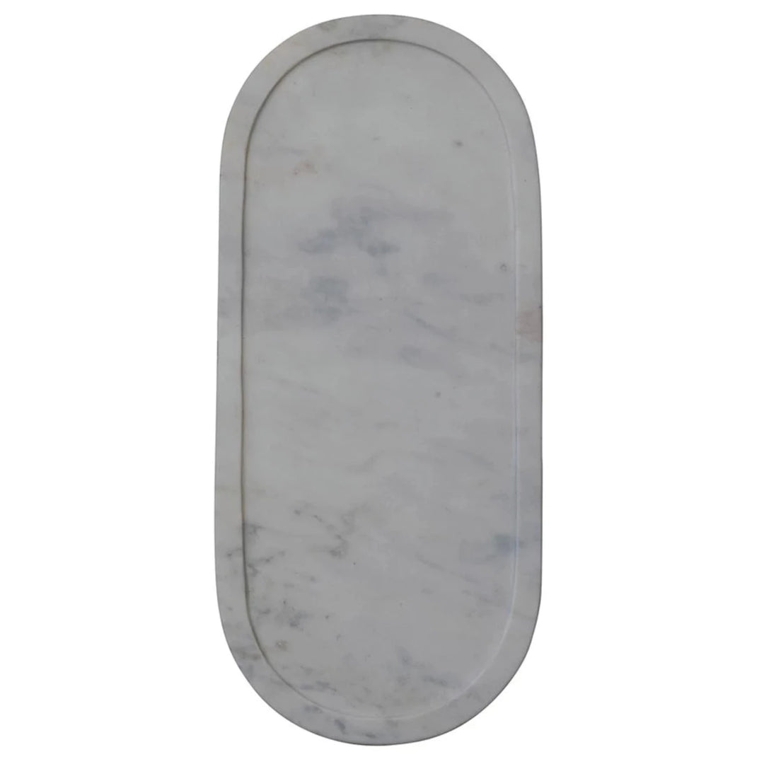 OVAL MARBLE SERVING TRAY